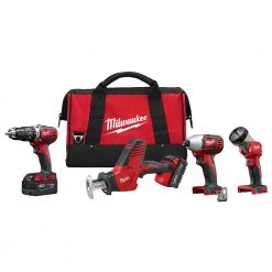 Tools & Equipment Milwaukee 2695-24 M18 18V Cordless Power Lithium-Ion 4-Tool Combo Kit