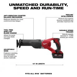 Milwaukee 2696-26 M18 18V Cordless Power Lithium-Ion 6-Tool Combo Kit