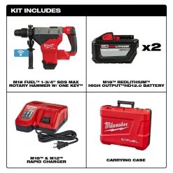 Milwaukee 2718-22HD M18 FUEL 18V 1-3/4 Inch SDS MAX Rotary Hammer ONE KEY Kit - Powerful Cordless Hammer Drill for Heavy-Duty Jobs 12 Milwaukee 2718-22HD M18 FUEL 18V 1-3/4 Inch SDS MAX Rotary Hammer ONE KEY Kit Tools & Equipment