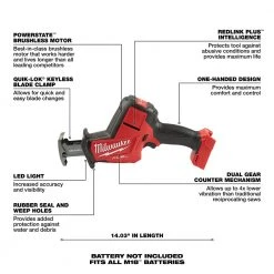 Tools & Equipment Milwaukee 2719-20 M18 FUEL 18V 7/8-Inch Cordless Hackzall - Bare Tool