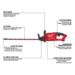 Lawn & Outdoor Power Milwaukee 2726-20 M18 FUEL 18V 24-Inch Ergonomic Hedge Trimmer - Bare Tool