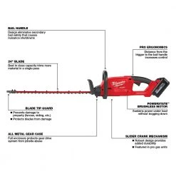 Milwaukee 2726-21HD M18 FUEL 18V 24-Inch Ergonomic Hedge Trimmer Kit - Lawn & Outdoor Power Tool 23 Milwaukee 2726-21HD M18 FUEL 18V 24-Inch Ergonomic Hedge Trimmer Kit Lawn & Outdoor Power