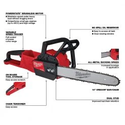 Milwaukee 2727-20 M18 FUEL 18V 16-Inch Cordless Chainsaw - Bare Tool
