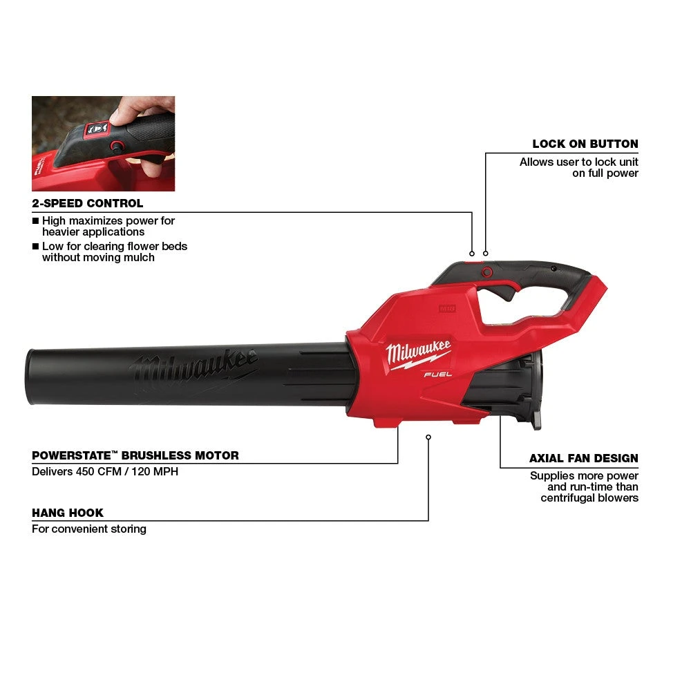 Milwaukee 2727-CB M18 FUEL Cordless Chainsaw & Lead Blower Bundle - Bare Tool, High-Performance Outdoor Power Tools 11 Milwaukee 2727-CB M18 FUEL Cordless Chainsaw / Lead Blower Bundle - Bare Tool