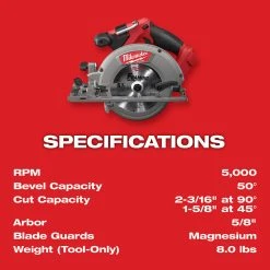 Milwaukee 2730-20 M18 FUEL 18V 6-1/2-Inch Circular Saw W/ Blade - Bare Tool 22 Milwaukee 2730-20 M18 FUEL 18V 6-1/2-Inch Circular Saw W/ Blade - Bare Tool