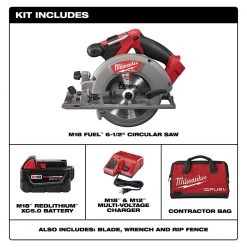 Milwaukee 2730-21 M18 FUEL 18V 6-1/2-Inch 5.0Ah Cordless Circular Saw Kit