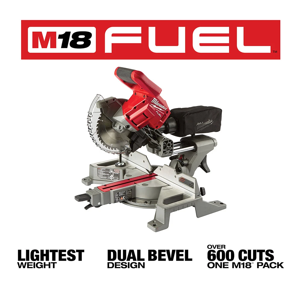 Milwaukee 2733-20 M18 FUEL 18V 7-1/4" Dual Bevel Sliding Miter Saw - Bare Tool 4 Milwaukee 2733-20 M18 FUEL 18V 7-1/4" Dual Bevel Sliding Miter Saw - Bare Tool