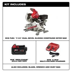 Tools & Equipment Milwaukee 2733-21 M18 FUEL 18V 7-1/4-Inch Dual Bevel Sliding Miter Saw Kit
