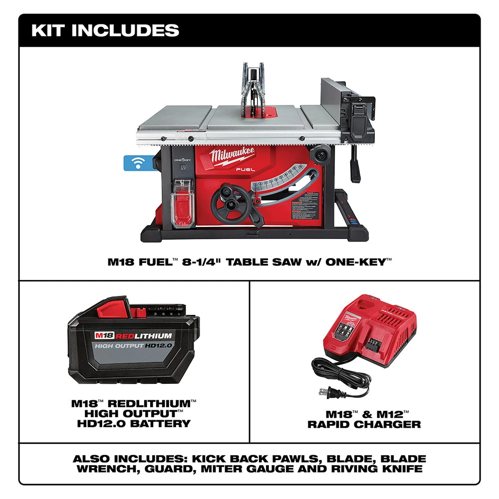 Milwaukee 2736-21HD M18 FUEL 18V 8-1/4-Inch Cordless One-Key Table Saw Kit 4 Milwaukee 2736-21HD M18 FUEL 18V 8-1/4-Inch Cordless One-Key Table Saw Kit