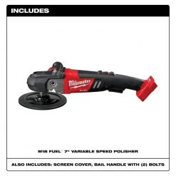 Milwaukee 2738-20 M18 18V FUEL 7” Cordless Lithium-Ion Polisher - Bare Tool Automotive