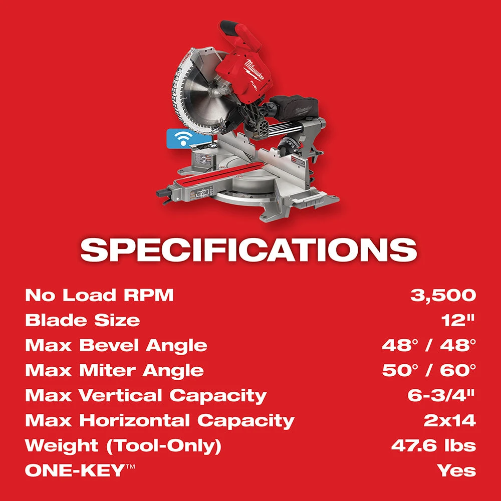 Milwaukee 2739-21HD M18 FUEL 18V 12" Dual Bevel Sliding Compound Miter Saw Kit - Power Tools & Saws 10 Saws Milwaukee 2739-21HD M18 FUEL 18V 12" Dual Bevel Sliding Compound Miter Saw Kit