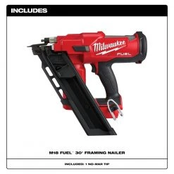 Milwaukee 2745-20 M18 FUEL 18V 30 Degree Lithium-Ion Framing Nailer - Bare Tool Tools & Equipment