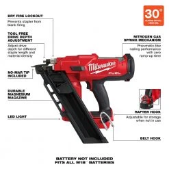 Milwaukee 2745-20 M18 FUEL 18V 30 Degree Lithium-Ion Framing Nailer - Bare Tool Tools & Equipment