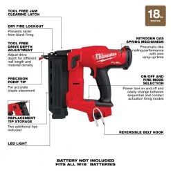 Tools & Equipment Milwaukee 2746-20 M18 FUEL 18V 18 Gauge Brad Nailer - Bare Tool