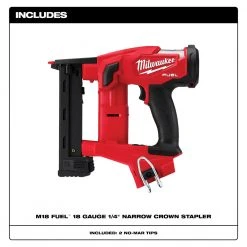 Milwaukee 2749-20 M18 FUEL 18V 18-Gauge 1/4" Narrow Crown Stapler - Bare Tool Tools & Equipment 19 Milwaukee 2749-20 M18 FUEL 18V 18-Gauge 1/4