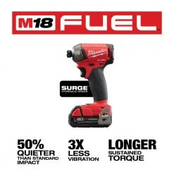 Milwaukee 2760-22CT M18 FUEL 18V 1/4-Inch Surge Hex Hydraulic Driver Kit