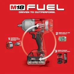 Tools & Equipment Milwaukee 2766-22 M18 FUEL 18V 1/2-Inch High Torque Detent Pin Impact Wrench Kit
