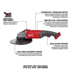 Tools & Equipment Milwaukee 2785-20 M18 FUEL 18V 7/9-Inch Large Angle Grinder - Bare Tool 20 Tools & Equipment Milwaukee 2785-20 M18 FUEL 18V 7/9-Inch Large Angle Grinder - Bare Tool