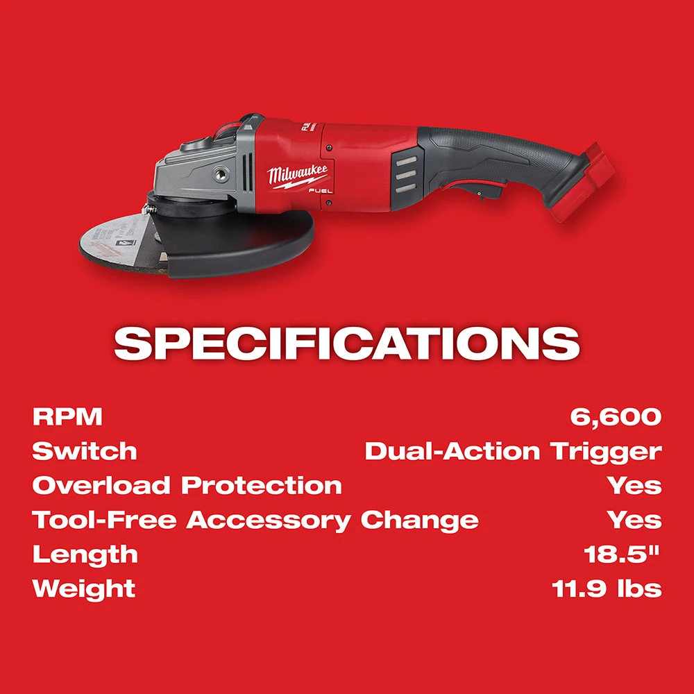 Milwaukee 2785-22HD M18 FUEL 18V 7/9-Inch Large Angle Grinder Kit with Battery and Charger 10 Milwaukee 2785-22HD M18 FUEL 18V 7/9-Inch Large Angle Grinder Kit Tools & Equipment