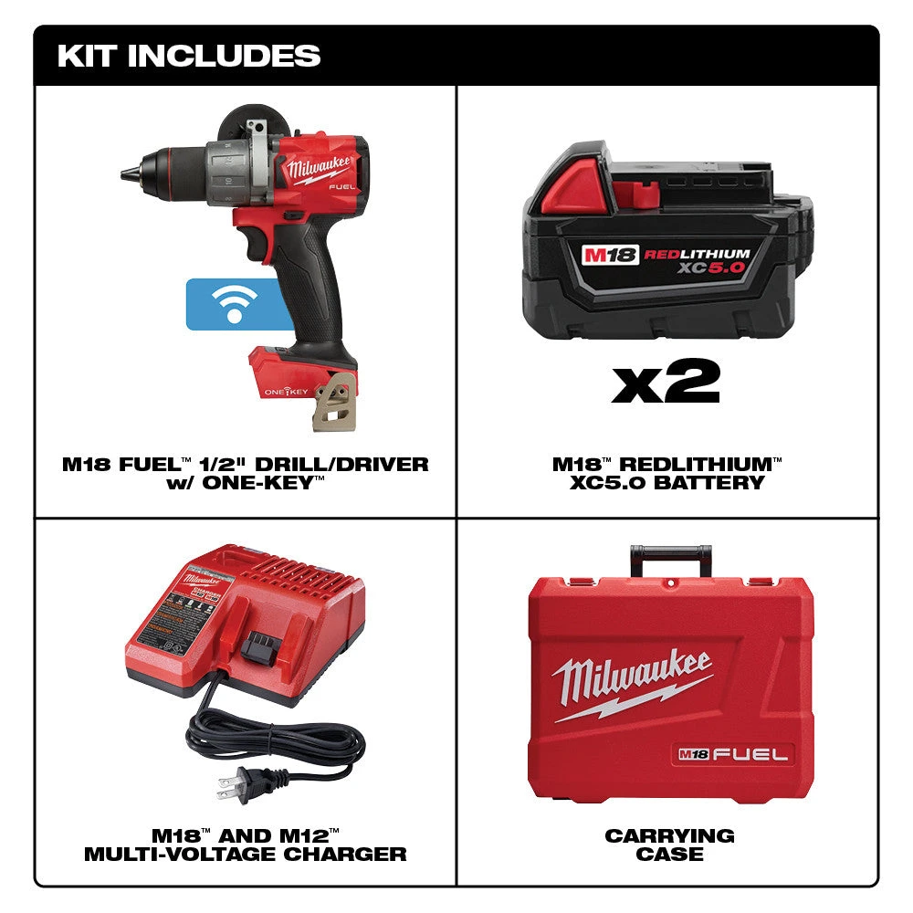 Milwaukee 2805-22 M18 FUEL 18V 1/2-Inch Cordless Drill/Driver Kit – High-Performance Power Tool 4 Tools & Equipment Milwaukee 2805-22 M18 FUEL 18V 1/2-Inch Cordless Drill/Driver Kit