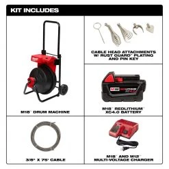 Tools & Equipment Milwaukee 2817A-21 M18 Li-Ion Cordless Drum Machine W/ 3/8