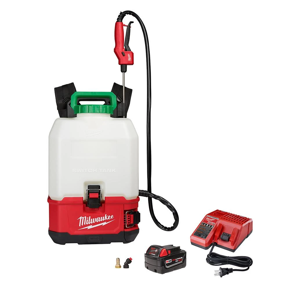 Milwaukee 2820-21PS M18 18V 4 Gallon Switch Tank Backpack Sprayer Kit - Cordless Lawn & Garden Sprayer 3 Milwaukee 2820-21PS M18 18V 4 Gallon Switch Tank Backpack Sprayer Kit