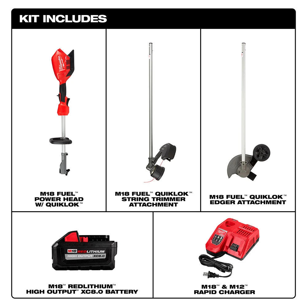 Lawn & Outdoor Power Milwaukee 2825-21E M18 FUEL Cordless String Trimmer / Edger Attachment Combo 4 Lawn & Outdoor Power Milwaukee 2825-21E M18 FUEL Cordless String Trimmer / Edger Attachment Combo