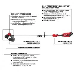 Milwaukee 2828-21 M18 18V Cordless Lithium-Ion Brushless String Trimmer Kit Lawn & Outdoor Power
