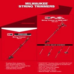 Milwaukee 2828-21 M18 18V Cordless Lithium-Ion Brushless String Trimmer Kit Lawn & Outdoor Power