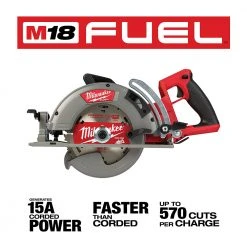 Milwaukee 2830-20 M18 FUEL 18V 7-1/4 Inch Rear Handle Circular Saw - Bare Tool Tools & Equipment