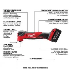 Milwaukee 2836-21 M18 FUEL 18V Cordless Li-Ion Oscillating Multi Tool Kit Tools & Equipment 22 Milwaukee 2836-21 M18 FUEL 18V Cordless Li-Ion Oscillating Multi Tool Kit Tools & Equipment