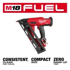 Milwaukee 2839-20 M18 FUEL Ergonomic Cordless 15 Gauge Finish Nailer - Bare Tool 15 Milwaukee 2839-20 M18 FUEL Ergonomic Cordless 15 Gauge Finish Nailer - Bare Tool