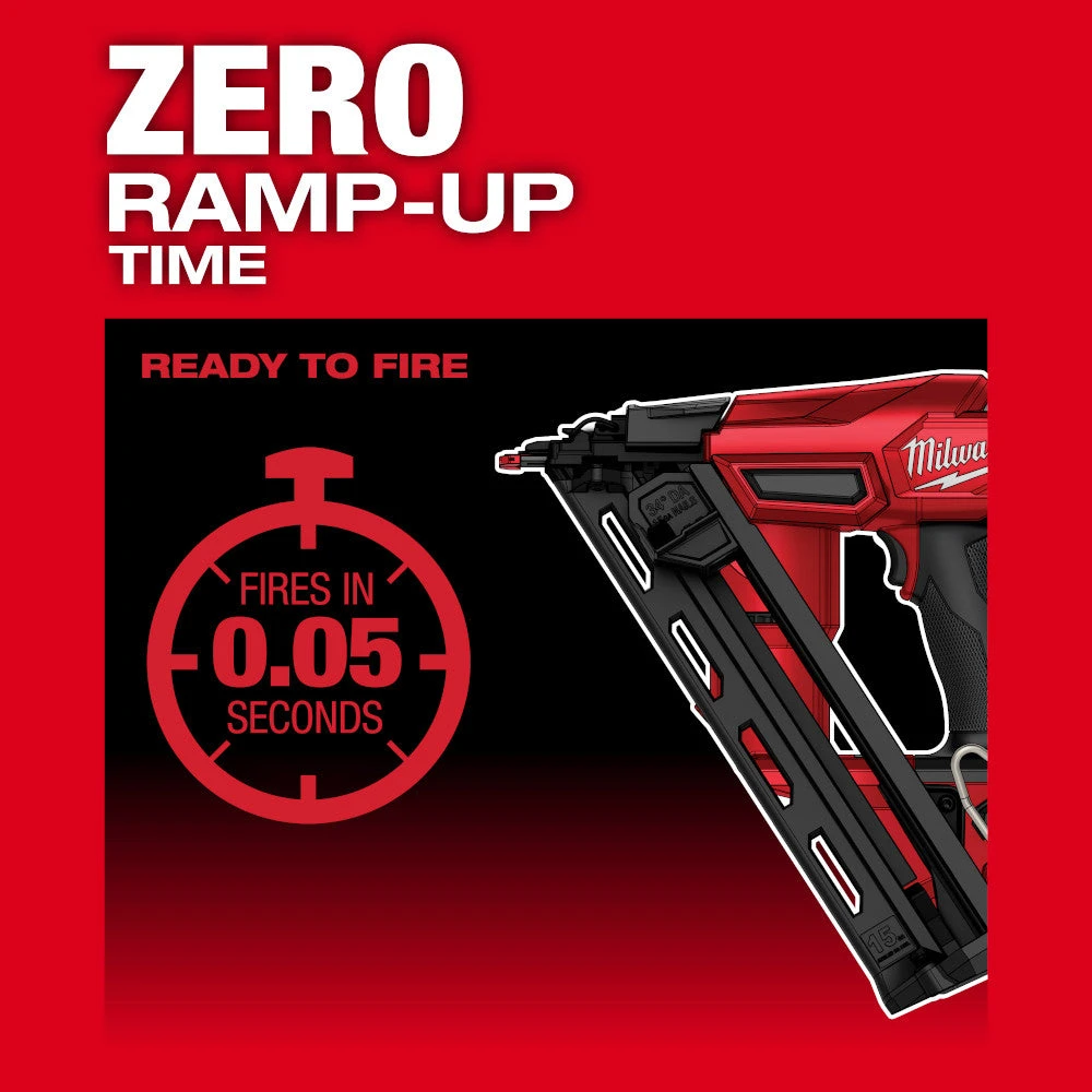 Milwaukee 2839-20 M18 FUEL Ergonomic Cordless 15 Gauge Finish Nailer - Bare Tool 8 Milwaukee 2839-20 M18 FUEL Ergonomic Cordless 15 Gauge Finish Nailer - Bare Tool