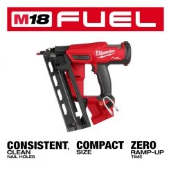 Tools & Equipment Milwaukee 2841-20 M18 FUEL Ergonomic 16 Gauge Angled Finish Nailer - Bare Tool