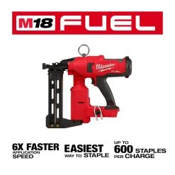 Milwaukee 2843-22 M18 18V FUEL Li-Ion Cordless Utility Fencing Stapler Kit Tools & Equipment