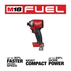 Milwaukee 2853-20 M18 FUEL 18V 1/4-Inch Cordless HEX Impact Driver - Bare Tool