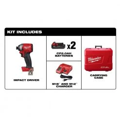 Milwaukee 2853-22CT M18 FUEL 18V 1/4-Inch HEX Cordless Impact Driver Kit