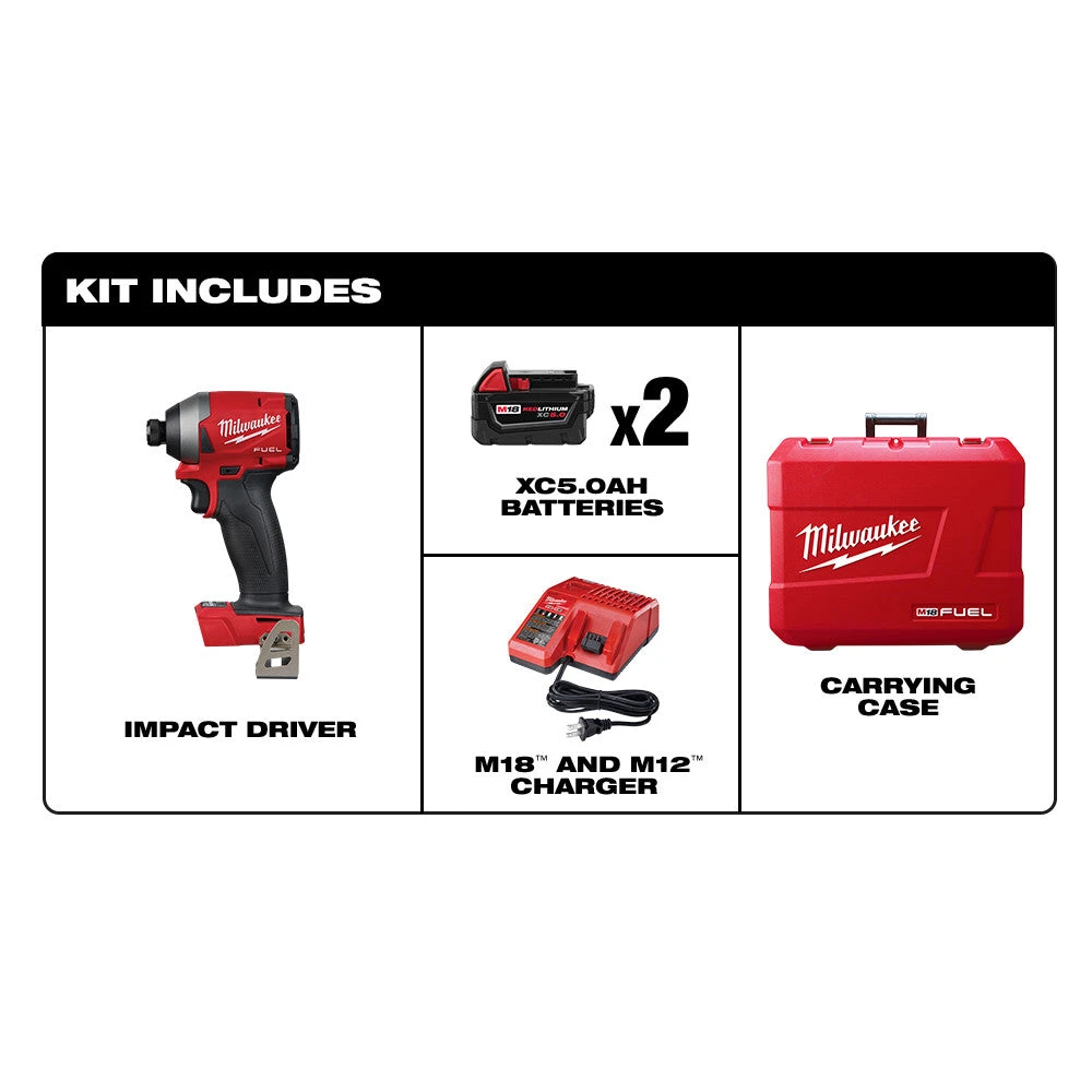 Tools & Equipment Milwaukee 2853-22 M18 FUEL 18V 1/4-Inch HEX Cordless Impact Driver Kit 4 Tools & Equipment Milwaukee 2853-22 M18 FUEL 18V 1/4-Inch HEX Cordless Impact Driver Kit