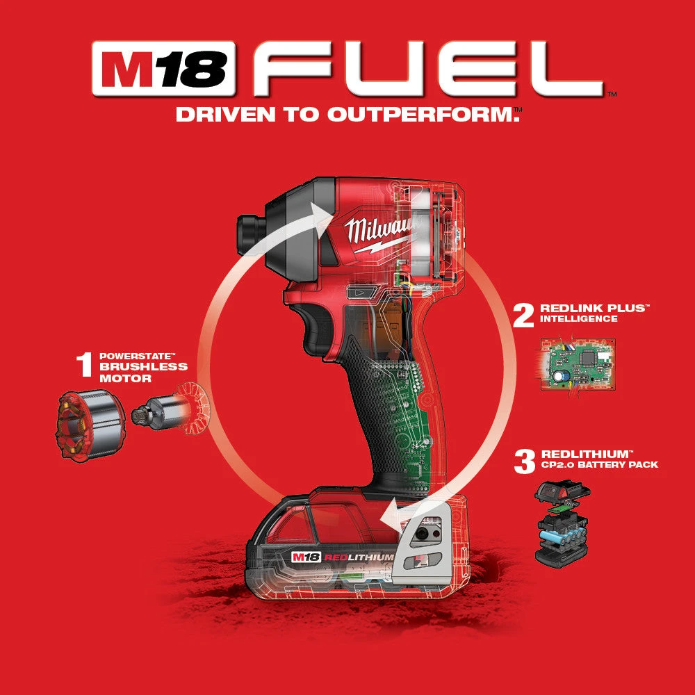 Tools & Equipment Milwaukee 2853-22 M18 FUEL 18V 1/4-Inch HEX Cordless Impact Driver Kit 9 Tools & Equipment Milwaukee 2853-22 M18 FUEL 18V 1/4-Inch HEX Cordless Impact Driver Kit