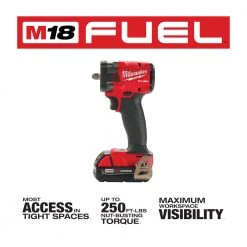 Milwaukee 2854-22CT M18 FUEL 18V 3/8" Cordless Li-Ion Compact Impact Wrench Kit Tools & Equipment 16 Milwaukee 2854-22CT M18 FUEL 18V 3/8