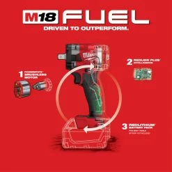 Milwaukee 2855P-20 M18 FUEL 18V 1/2" Impact Wrench W/ Pin Detent - Bare Tool Tools & Equipment 19 Milwaukee 2855P-20 M18 FUEL 18V 1/2
