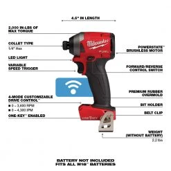 Milwaukee 2857-20 M18 FUEL 18V 1/4-Inch Hex Impact Driver - Bare Tool