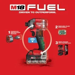 Milwaukee 2857-22 M18 FUEL 18V 1/4-Inch XC Hex Impact Driver Kit Tools & Equipment