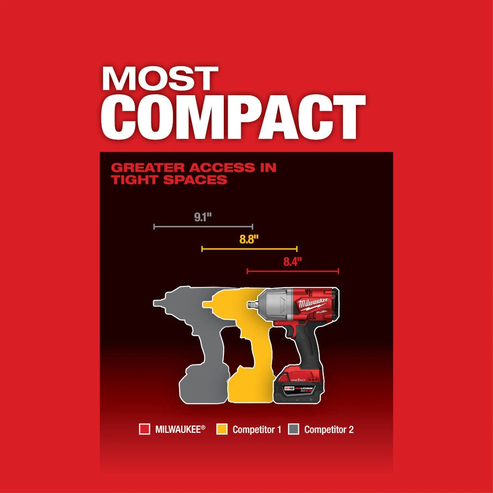 Milwaukee 2863-22 M18 FUEL 18V 1/2" High Torque Impact Wrench Kit Tools & Equipment 7 Milwaukee 2863-22 M18 FUEL 18V 1/2" High Torque Impact Wrench Kit Tools & Equipment