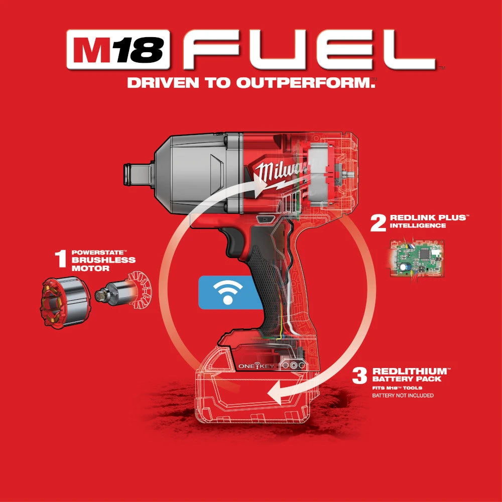 Milwaukee 2864-20 M18 FUEL 18V 3/4-Inch Friction Ring Impact Wrench - Bare Tool 8 Milwaukee 2864-20 M18 FUEL 18V 3/4-Inch Friction Ring Impact Wrench - Bare Tool