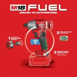 Milwaukee 2869-20 M18 FUEL 18V 1" D-Handle Anvil High Impact Wrench-Bare Tool Tools & Equipment 18 Milwaukee 2869-20 M18 FUEL 18V 1