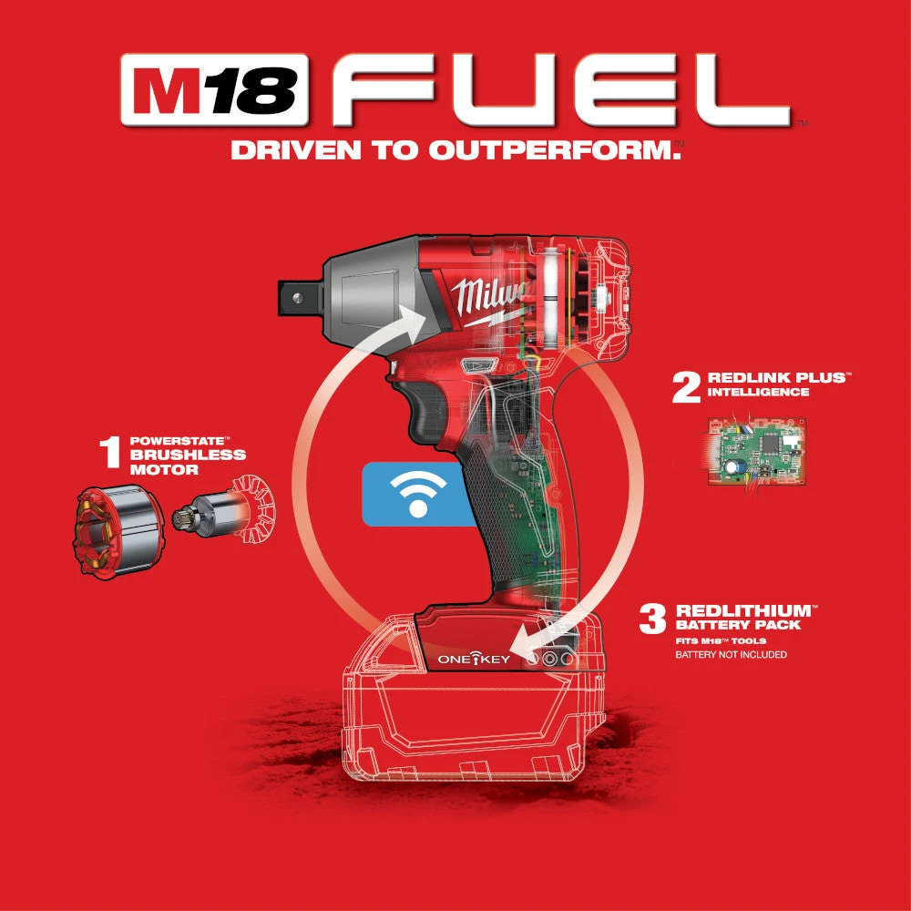 Milwaukee 2869-20 M18 FUEL 18V 1" D-Handle Anvil High Impact Wrench-Bare Tool Tools & Equipment 8 Milwaukee 2869-20 M18 FUEL 18V 1" D-Handle Anvil High Impact Wrench-Bare Tool Tools & Equipment
