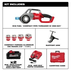Milwaukee 2870-22 M18 18V FUEL Cordless Compact Pipe Threader W/ ONE KEY Kit Tools & Equipment