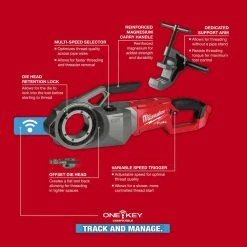 Milwaukee 2874-20 M18 FUEL 18V Pipe Threader ONE-KEY - Bare Tool | Plumbing Specialty Tools 14 Milwaukee 2874-20 M18 FUEL 18V Pipe Threader ONE-KEY - Bare Tool Tools & Equipment