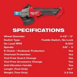 Milwaukee 2882-20 M18 FUEL 4-1/2